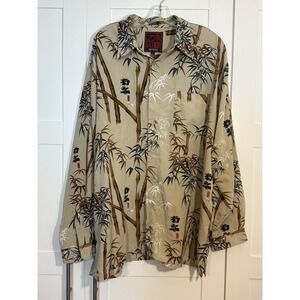 VTG y2k Southpole Button Shirt AOP Long Sleeve Hip Hop Size XL